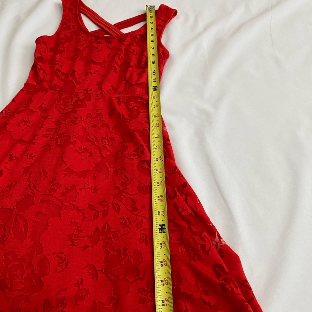 Candies Juniors Red Lacey Dress.  Sz.  XS. Fully Lined. - Picture 9 of 15